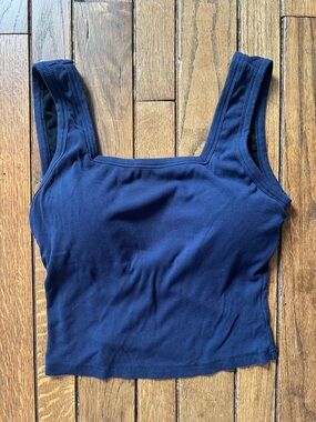 OGL Navy Blue Brami Square-Neck Ribbed Tank Size Medium